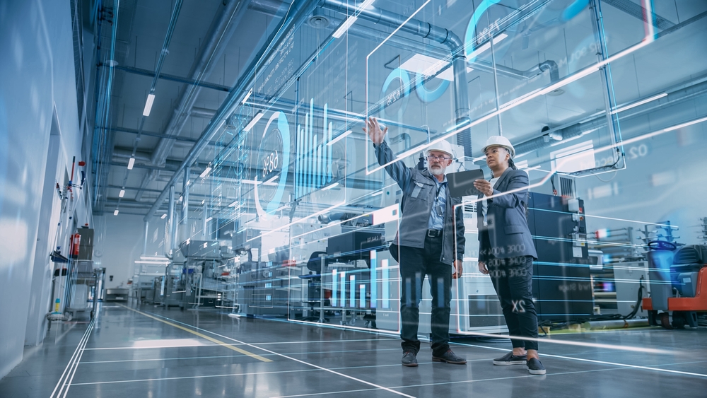 Future biotechnology manufacturing facility and digital innovation concept